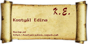 Kostyál Edina névjegykártya