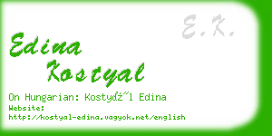 edina kostyal business card